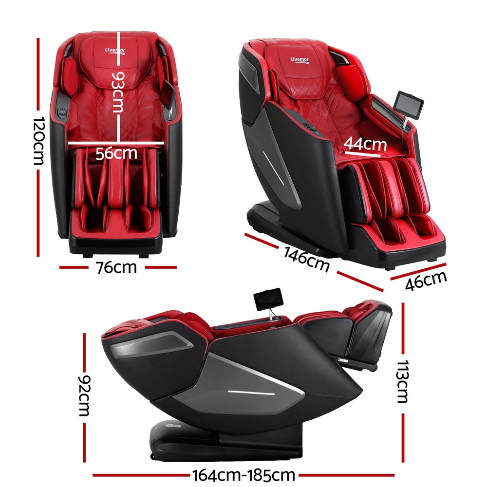 Nebulon Livemor 4D Massage Chair Electric Recliner Home Massager Red - House of Hyne