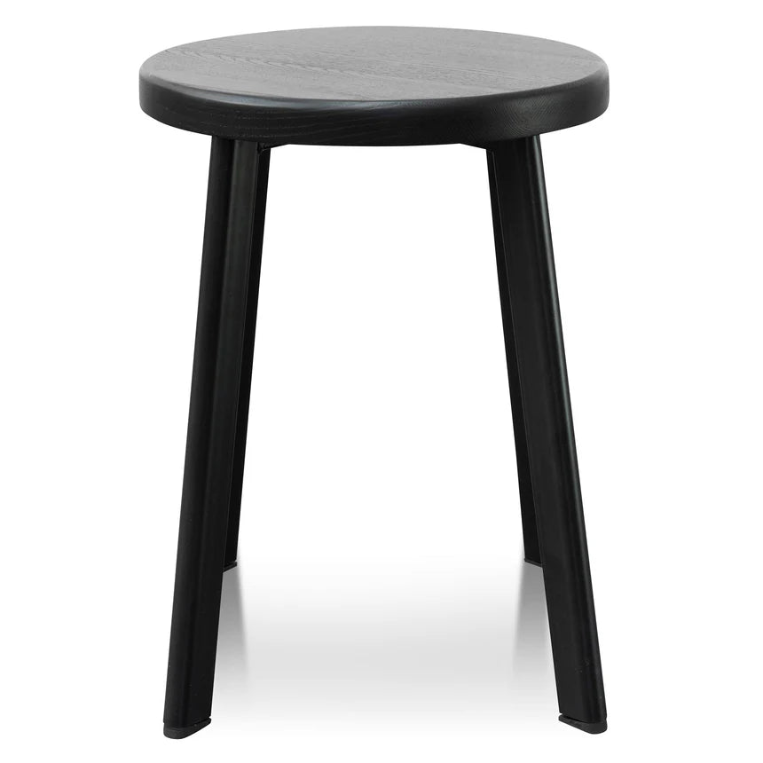 Nexaron 46cm Wooden Seat Low Stool - Full Black (Set of 2) - House of Hyne