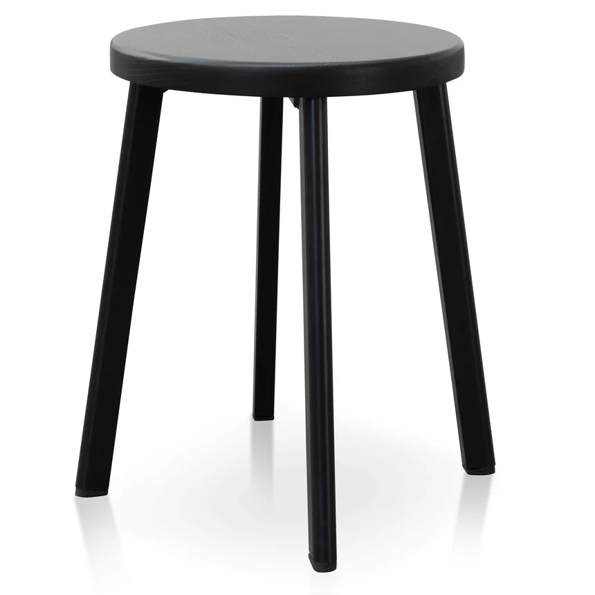 Nexaron 46cm Wooden Seat Low Stool - Full Black (Set of 2) - House of Hyne