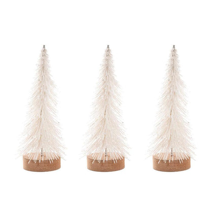 Nylora Mini Christmas Tree Pack 3 White (7x15x19cmH)  - House of Hyne