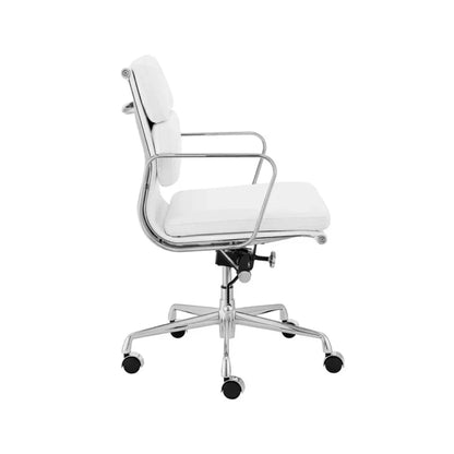 Xandro Low Back Office Chair - White Leather-houseofhyn