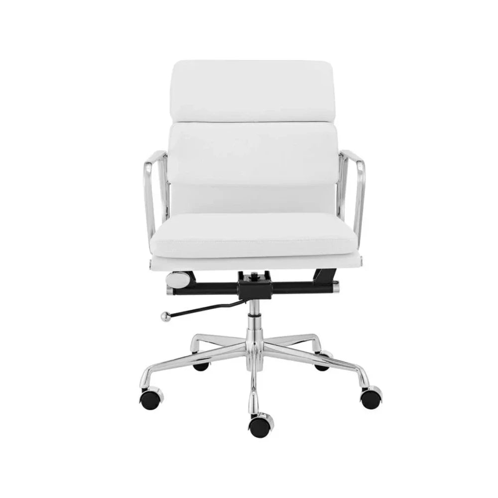 Xandro Low Back Office Chair - White Leather-houseofhyn