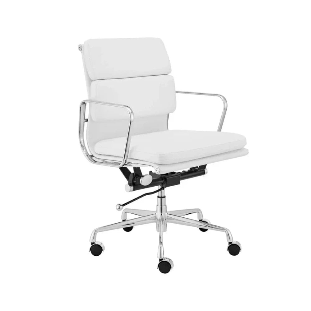 Xandro Low Back Office Chair - White Leather-houseofhyn