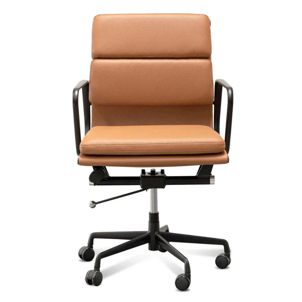 Verix Low Back Office Chair - Saddle Tan in Black Frame-houseofhyne