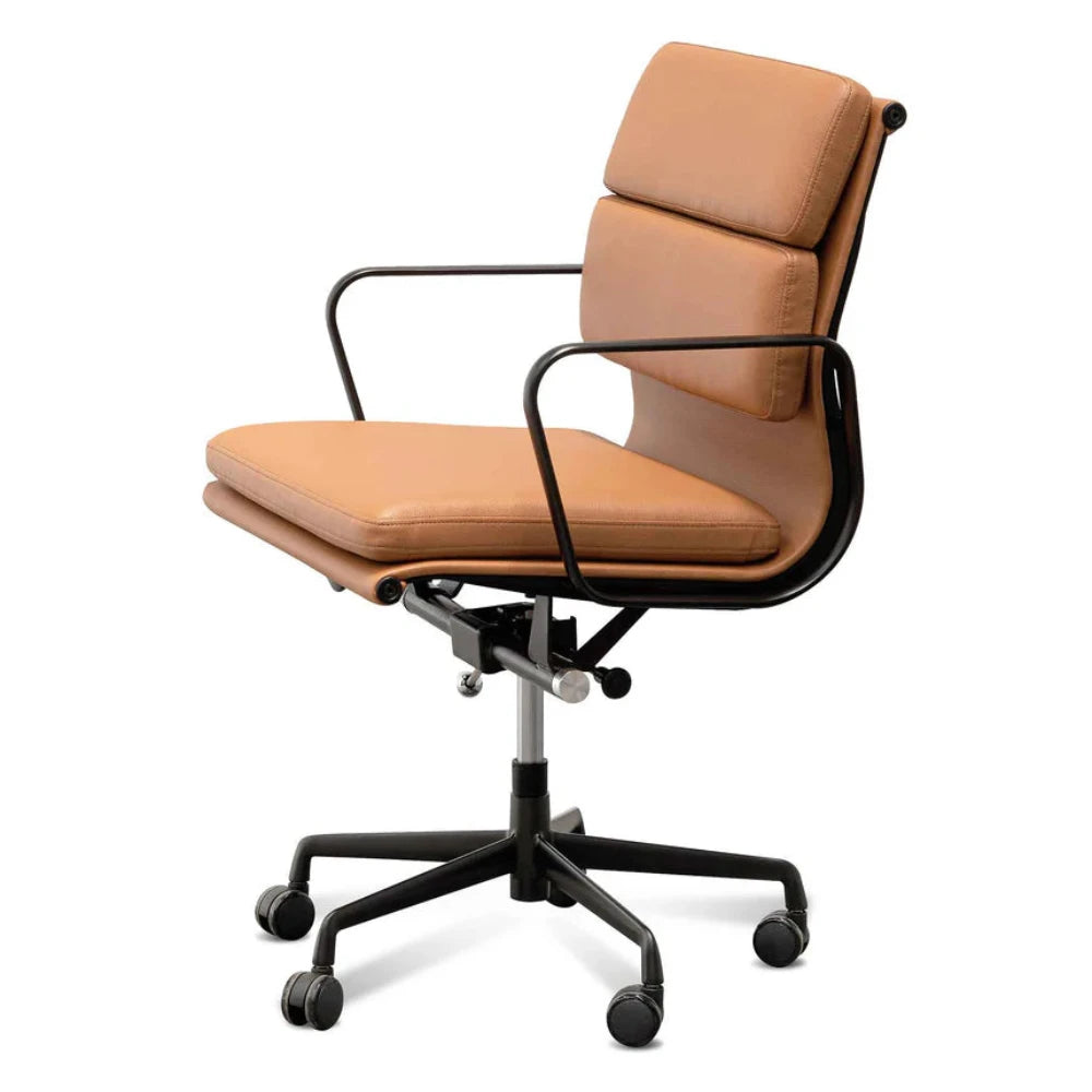 Verix Low Back Office Chair - Saddle Tan in Black Frame-houseofhyne