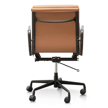 Verix Low Back Office Chair - Saddle Tan in Black Frame-houseofhyne