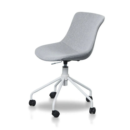 Fraxil Office Bar Chair - Light Grey with White Base-houseofhyne