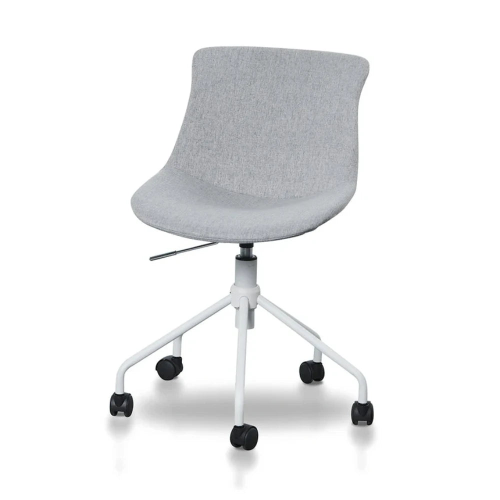 Fraxil Office Bar Chair - Light Grey with White Base-houseofhyne