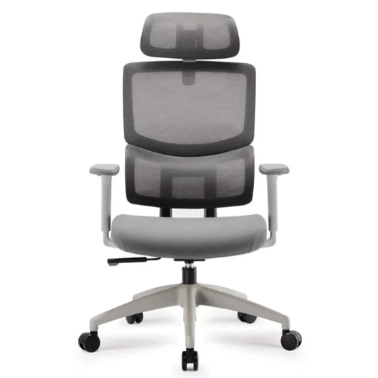 Xylox Mesh Ergonomic Office Chair with Headrest - Grey-houseofhyne