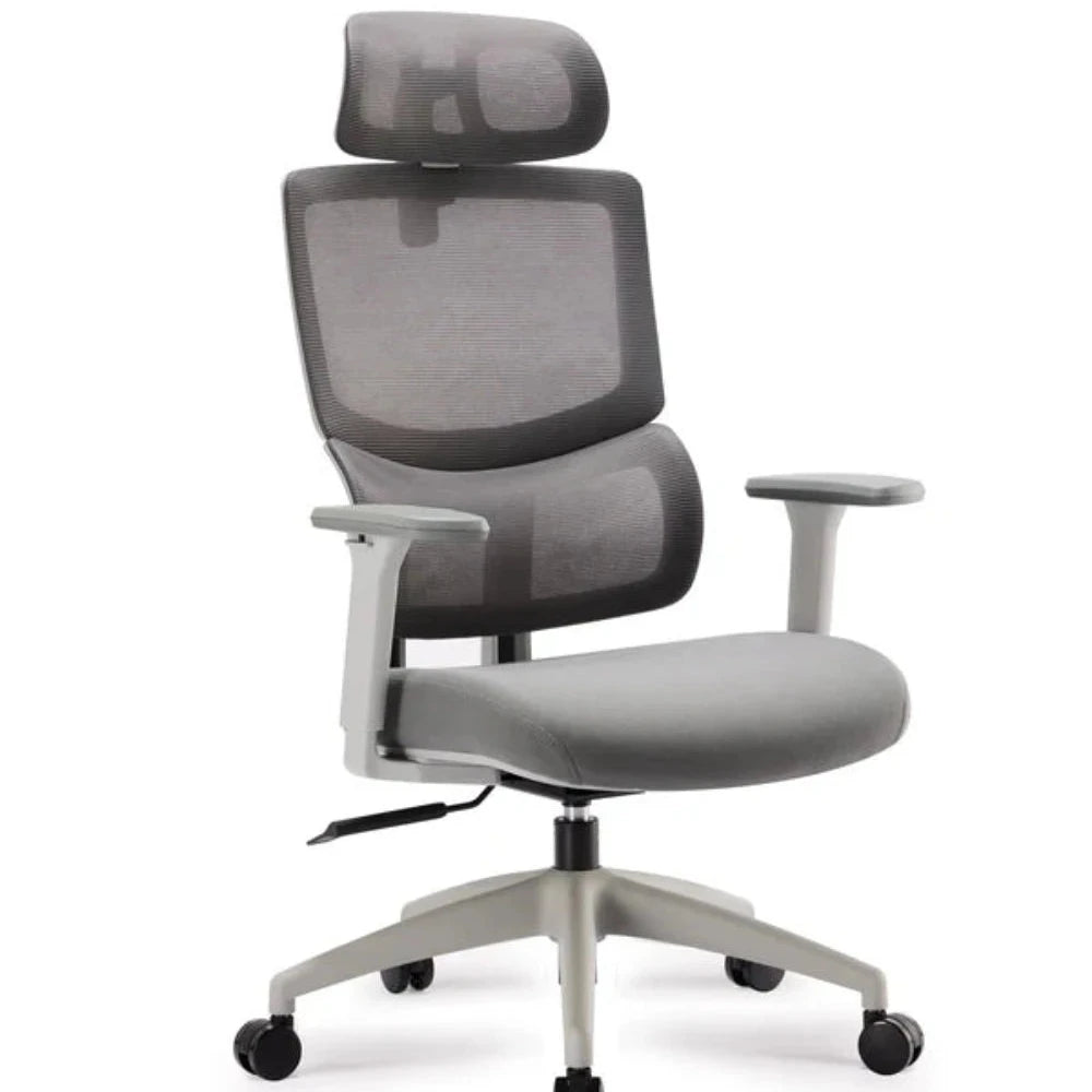 Xylox Mesh Ergonomic Office Chair with Headrest - Grey-houseofhyne