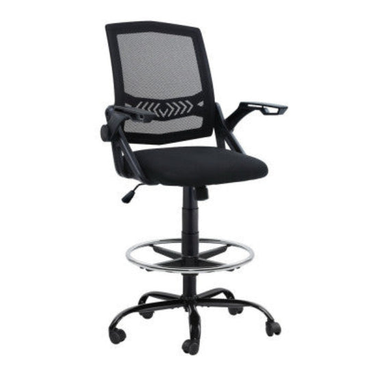 Artiss Office Chair Drafting Stool Mesh Chairs Black 1