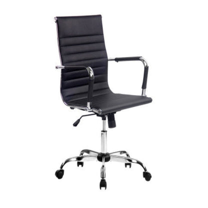 Artiss Office Chair PU Leather Mid Back Black 1