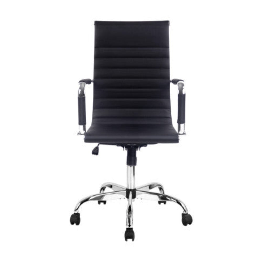 Artiss Office Chair PU Leather Mid Back Black 3