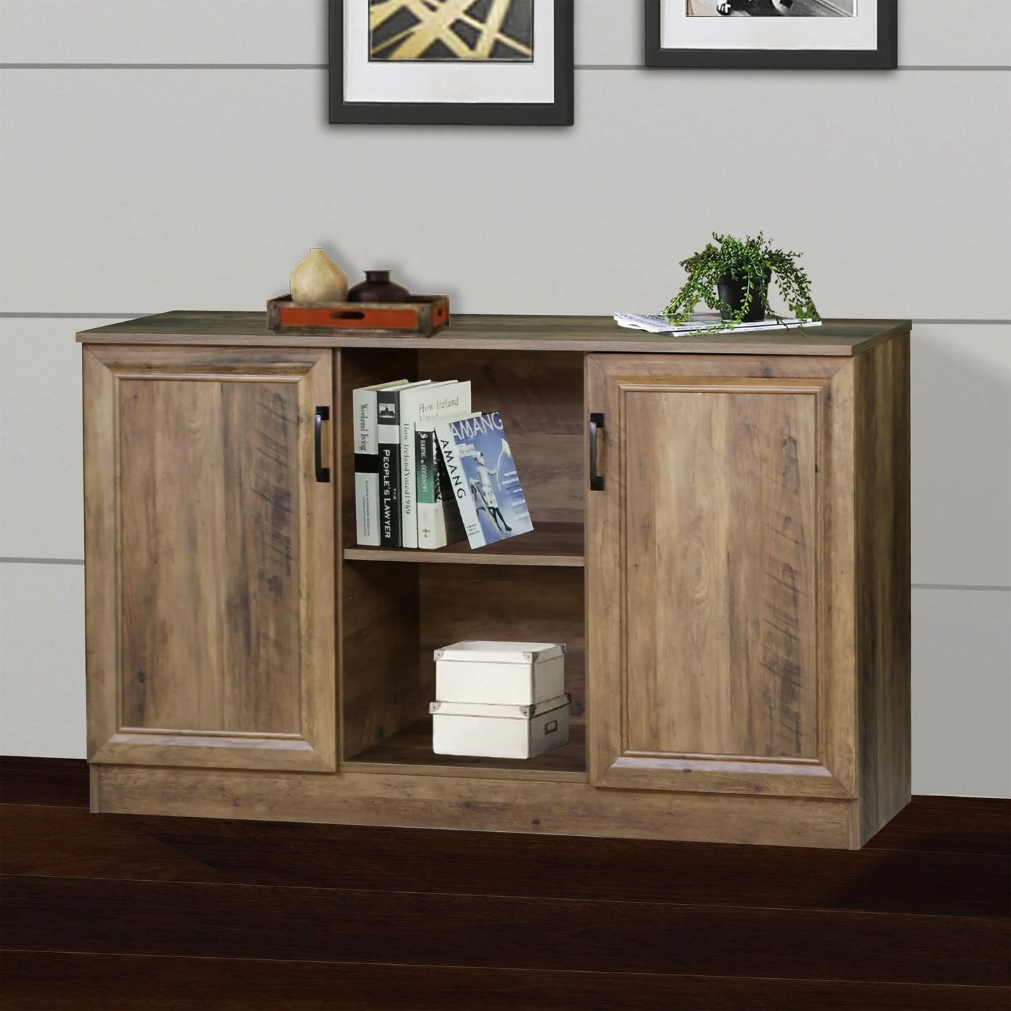 Vorlix Burkardt 2 Door Sideboard in Rustic Oak