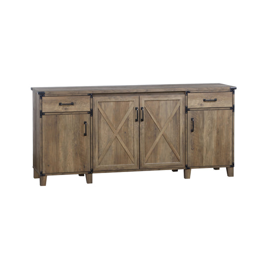 Zyphron Oxford Large Storage Credenza in Rustic Oak-houseofhyne