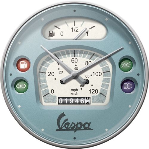 Orbiting Nostalgic-Art Wall Clock Vespa Speedo 30cm - House of Hyne