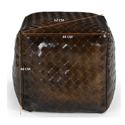 Xalor Leather Lattice Ottoman - House of Hyne