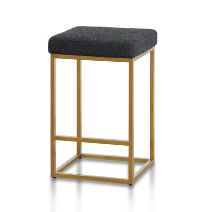 Parsley Black Boucle Bar Stool - Golden Base - House of Hyne