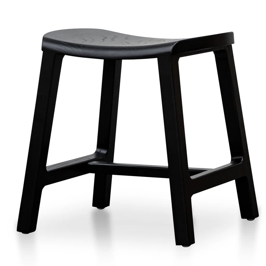 Quasarian Wooden Low Stool 45cm - Black - House f Hyne