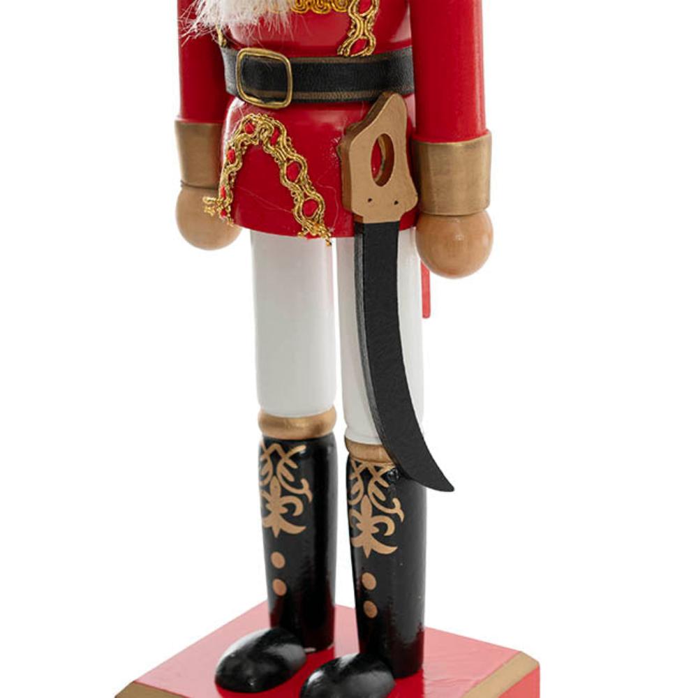 Quorax Traditional Nutcracker w Sword Red (36cmH)- House of Hyne