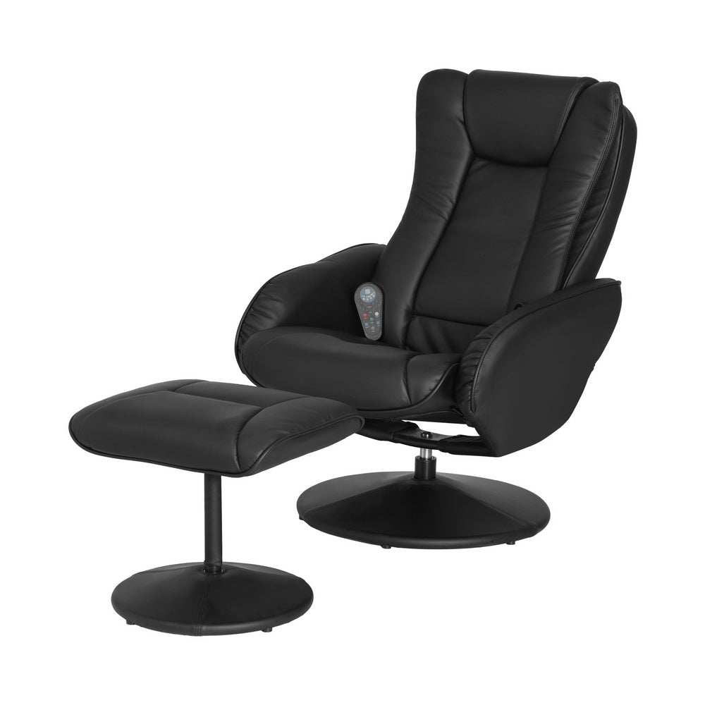 Qelnor Artiss Recliner Chair Ottoman Heated Massage Black-houseofhyne