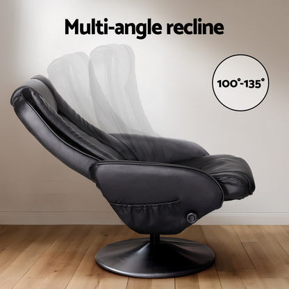 Qelnor Artiss Recliner Chair Ottoman Heated Massage Black-houseofhyne