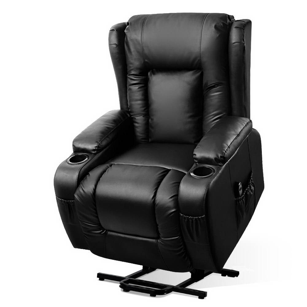 Grylox Artiss Recliner Chair Lift Assist Heated Massage Chair Leather Rukwa-houseofhyne