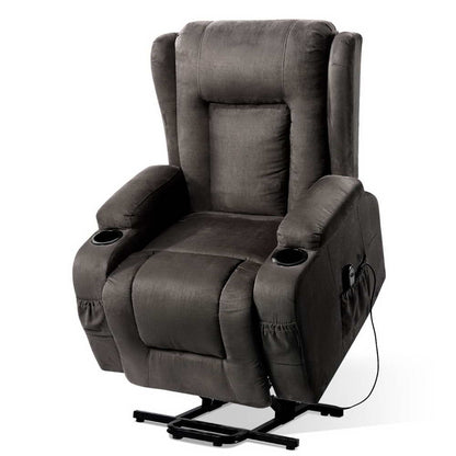 Xeltrix Artiss Recliner Chair Lift Assist Heated Massage Chair Velvet Rukwa-houseofhyne