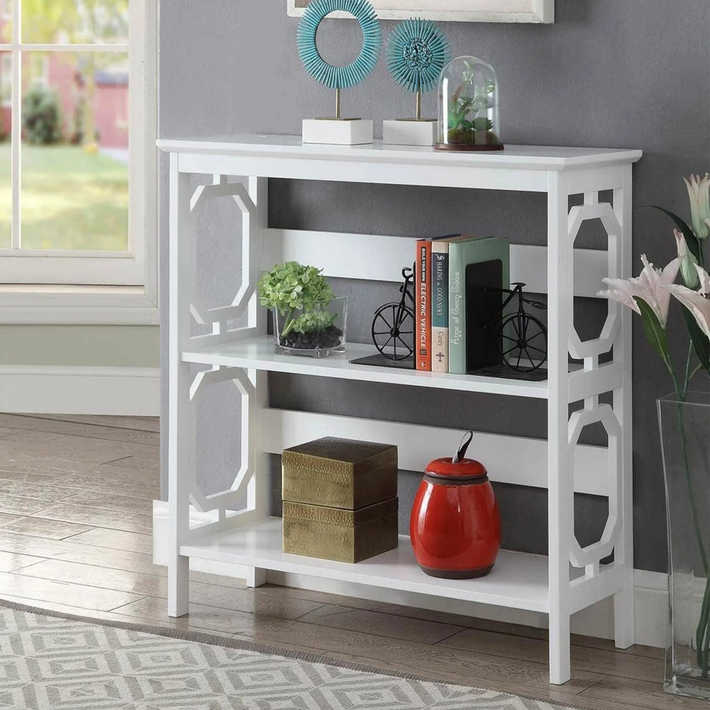 Vorvax Omega 3 Tier Bookcase in White-houseofhyne