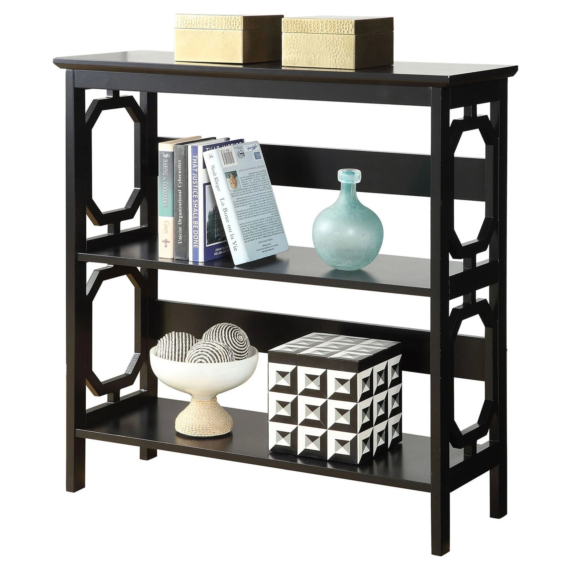 Xytron Omega 3 Tier Bookcase in Black-houseofhyne