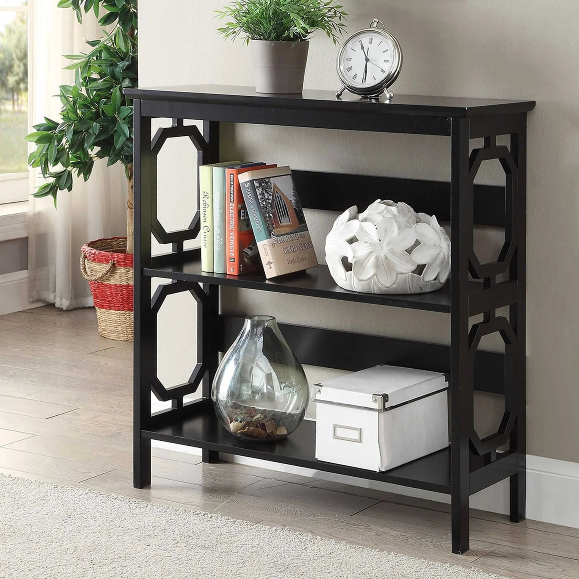 Xytron Omega 3 Tier Bookcase in Black-houseofhyne