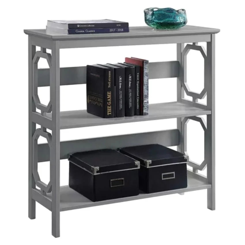 Xylar Omega 3 Tier Bookcase in Grey-houseofhyne