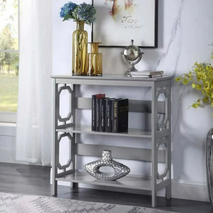 Xylar Omega 3 Tier Bookcase in Grey-houseohyne