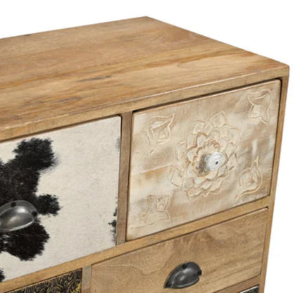 Frelmari Scandi Hand-Made Solid Timber Cowhide Cabinet- houseofhyne