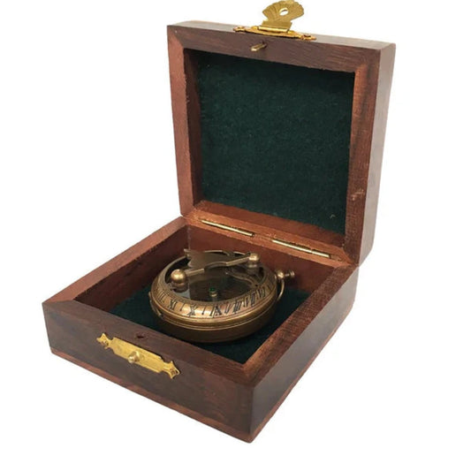 Zyphar Antique Finish 45mm Pocket Sundial Compass-houseofhyne