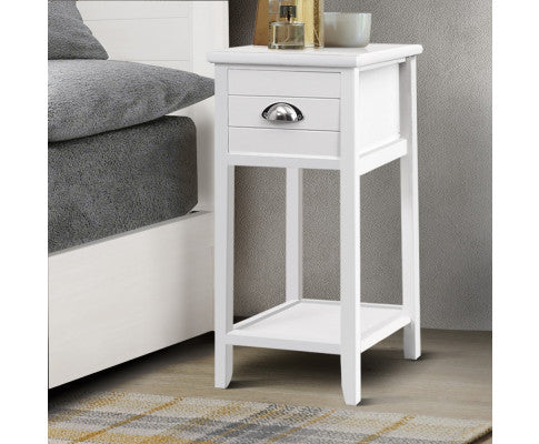 Artiss Bedside Table Vintage - THYME White 8