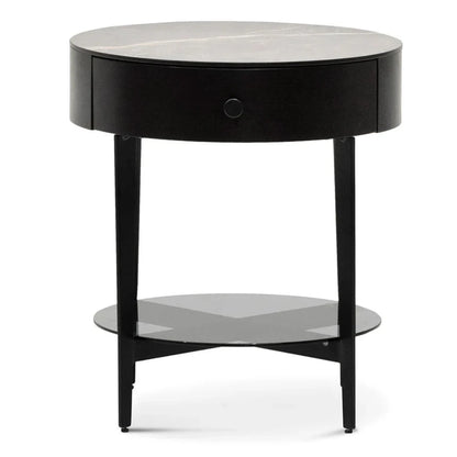 Glarnix Round Side Table - Black-houseofhyne