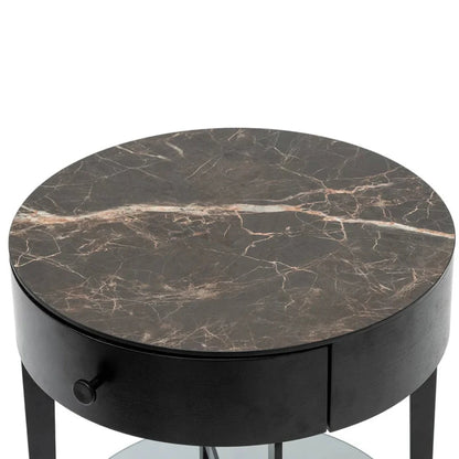 Glarnix Round Side Table - Black-houseofhyne