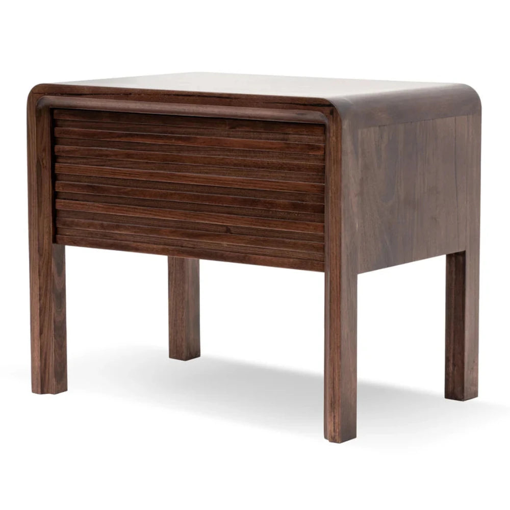 Tronix Single Drawer Bedside Table - Walnut-houseofhyne