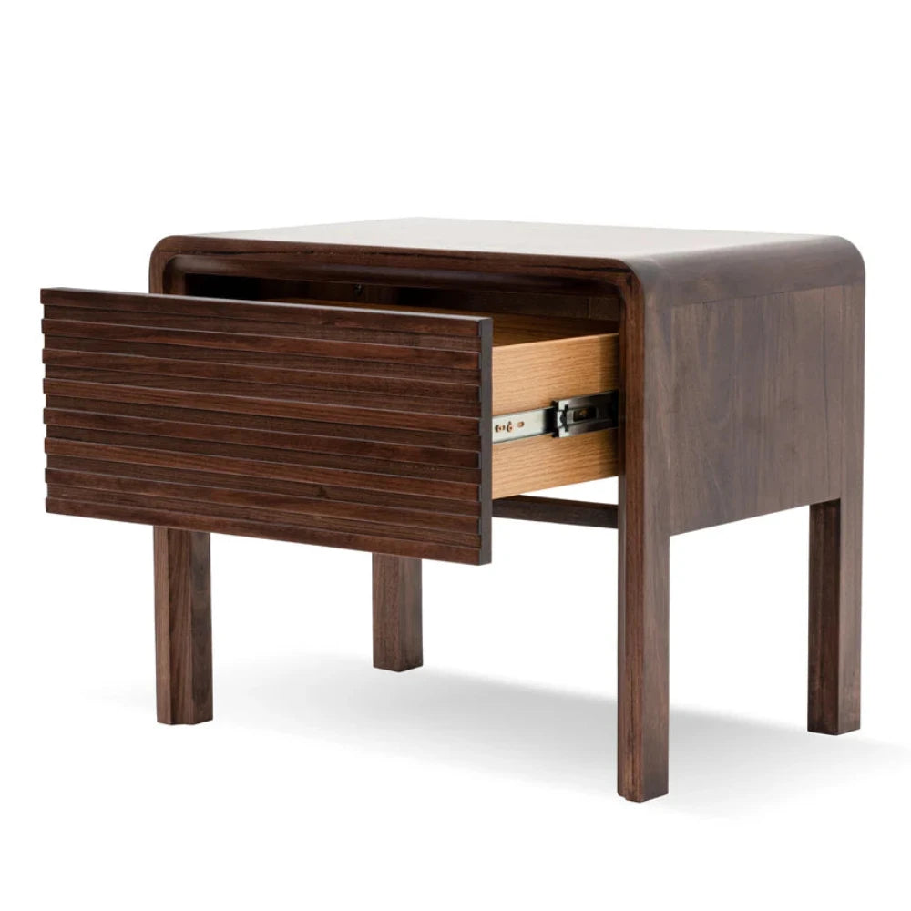 Tronix Single Drawer Bedside Table - Walnut-houseofhyne