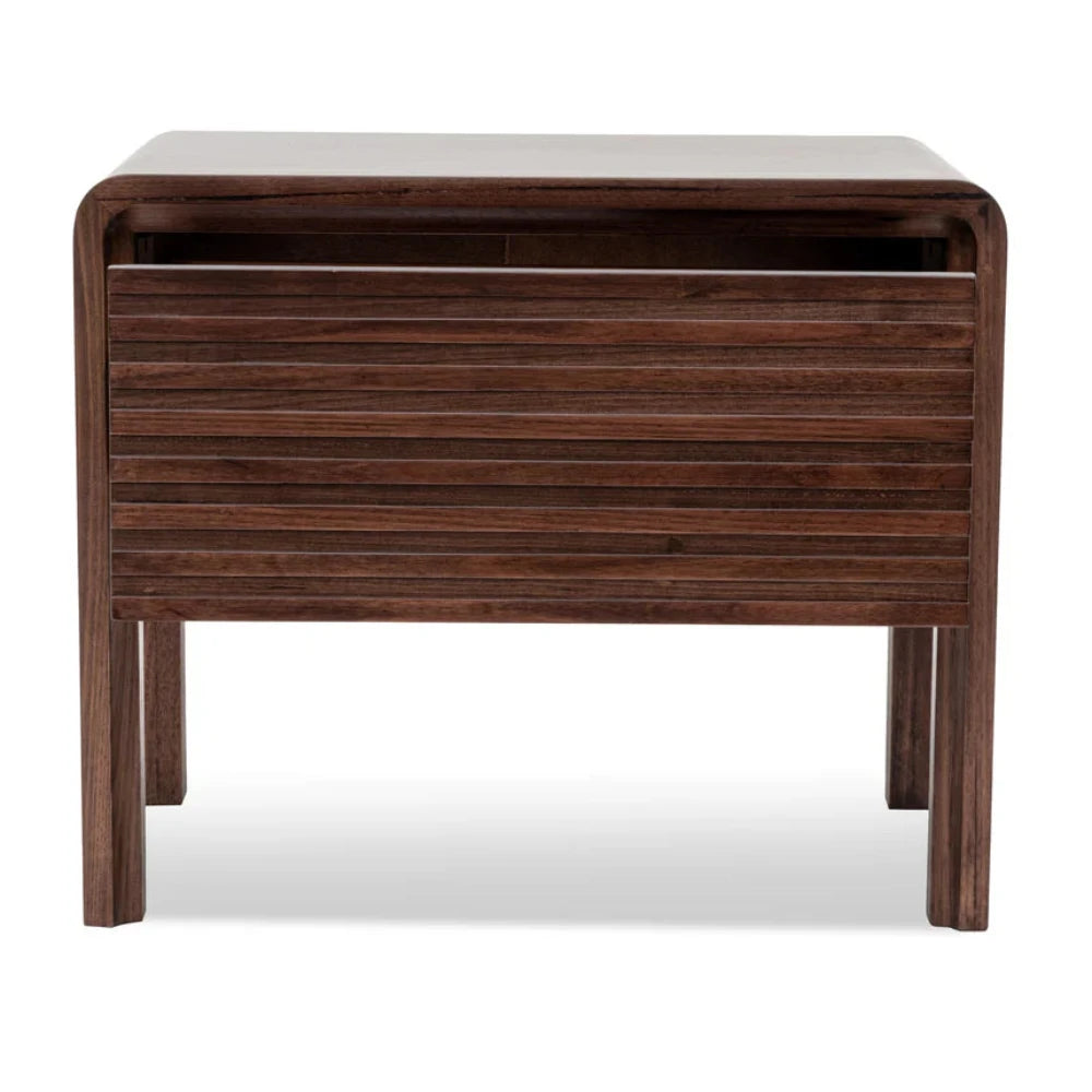 Tronix Single Drawer Bedside Table - Walnut-houseofhyne