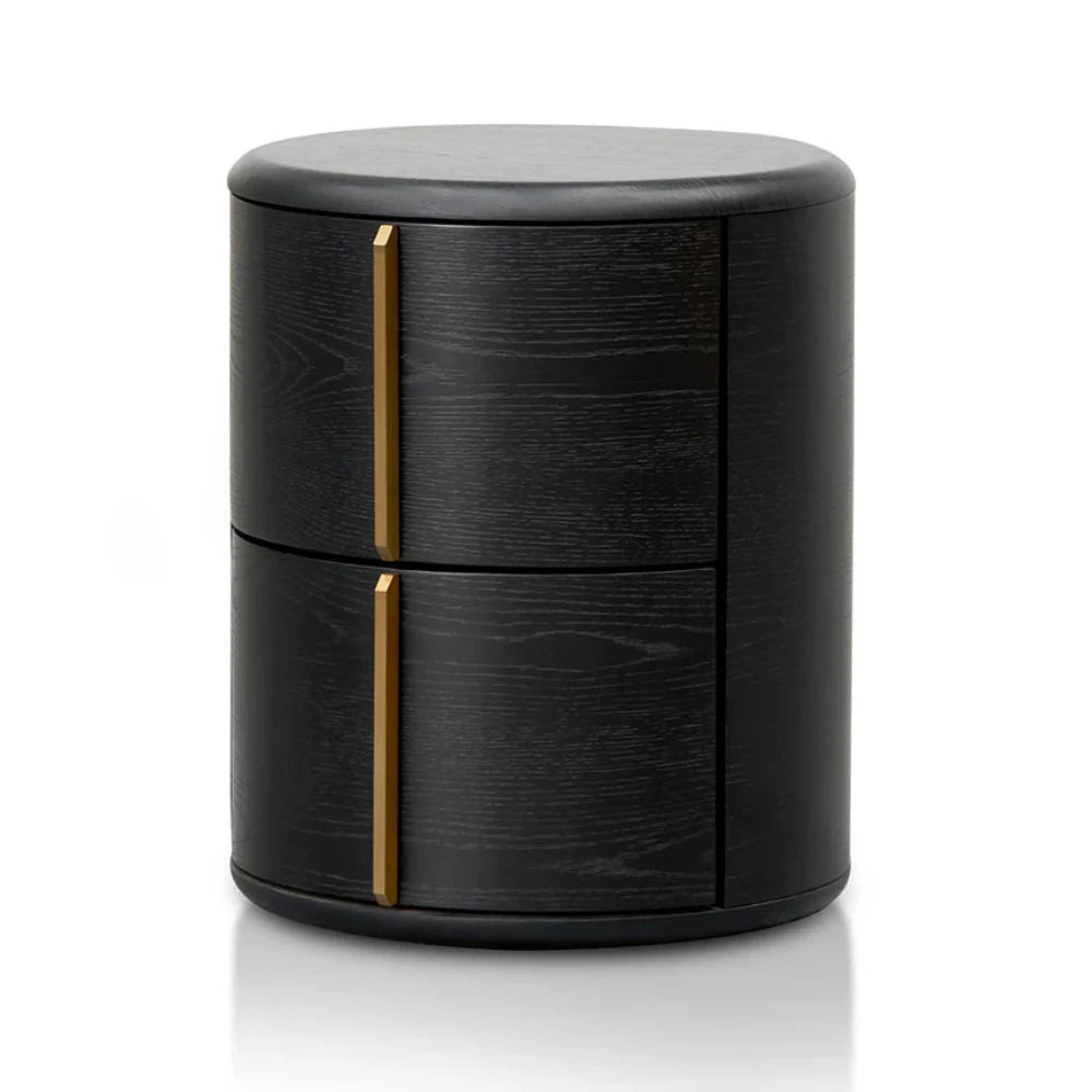 Drinlak 46cm Round Bedside Table - Black-houseofhyne