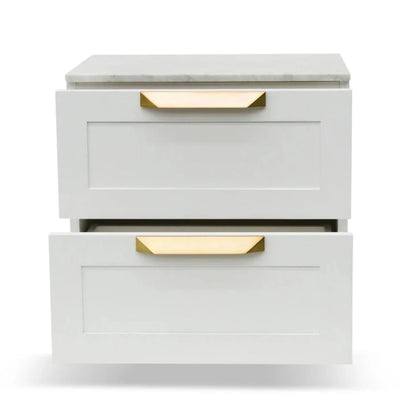 Frilnex Bedside Table - White with Marble Top-houseofhyne