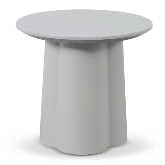 Ograth Round Side Table - Light Grey-houseofhyne