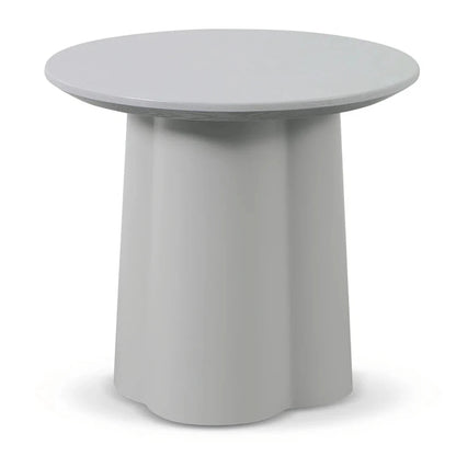 Ograth Round Side Table - Light Grey-houseofhyne