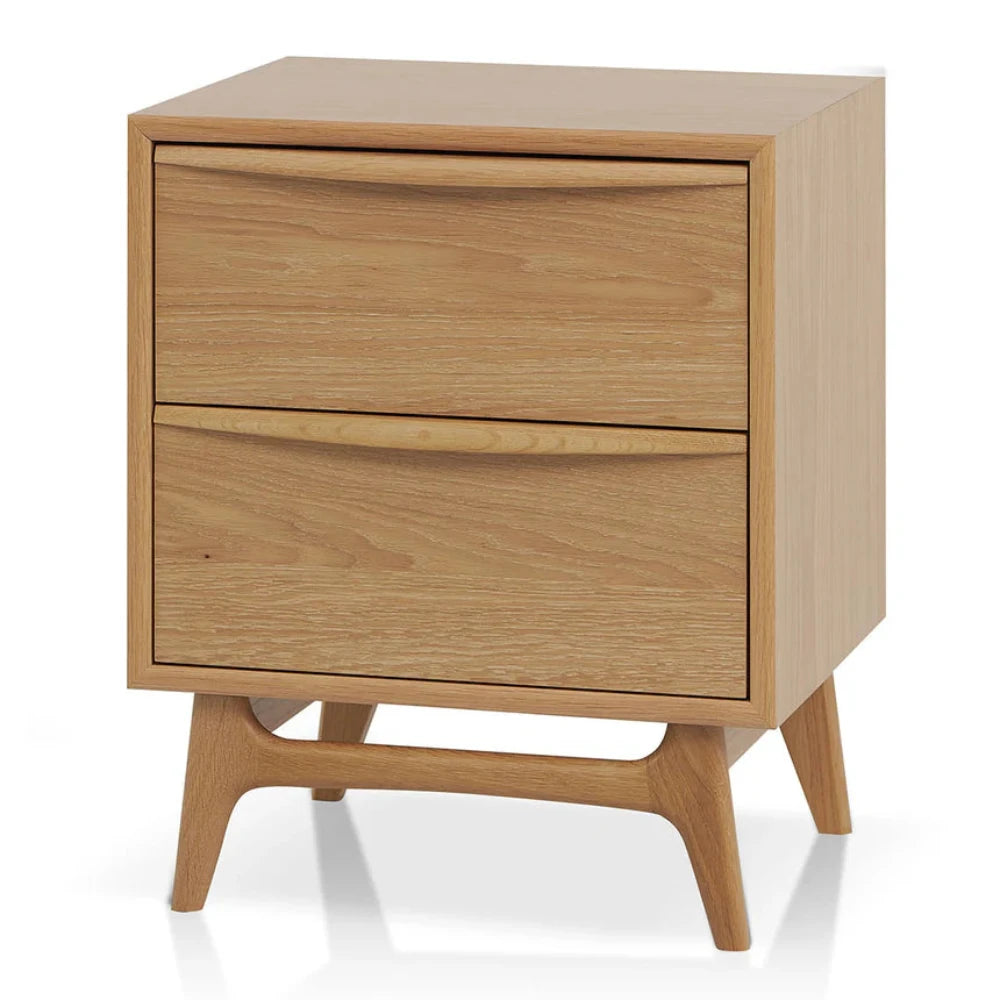 Talvix 2 Drawer Bedside Table - Natural Oak-houseofhyne