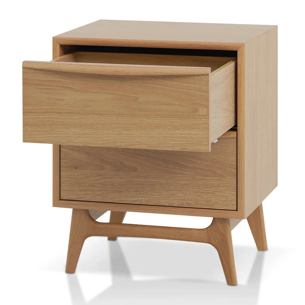 Talvix 2 Drawer Bedside Table - Natural Oak-houseofhyne