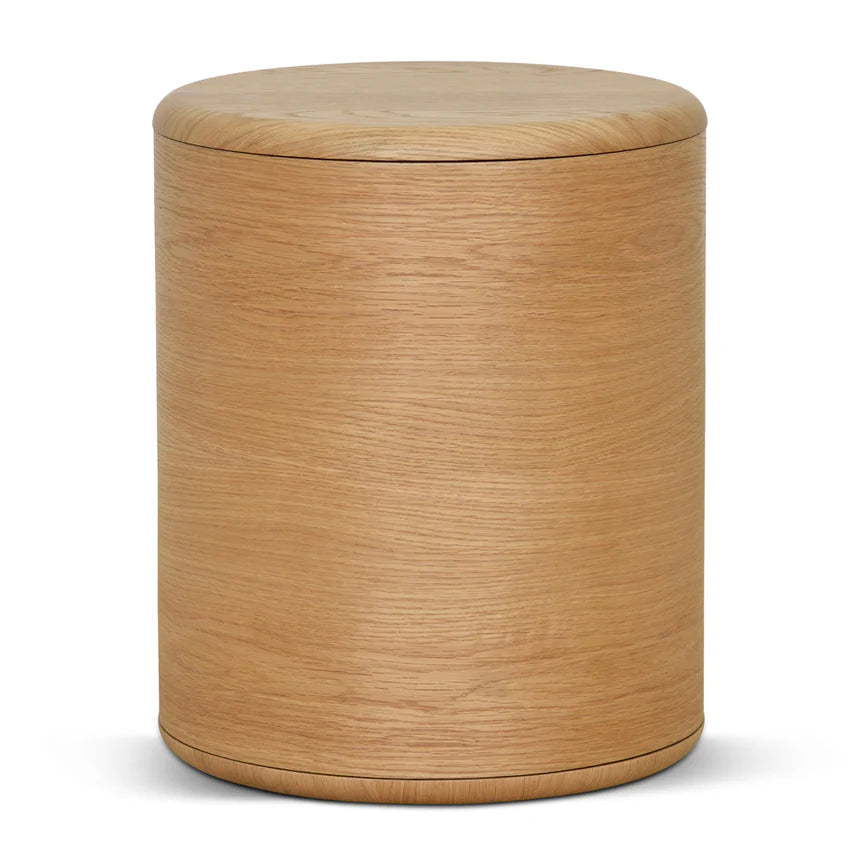 Grylox 46cm Round Bedside Table - Natural