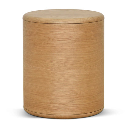 Grylox 46cm Round Bedside Table - Natural