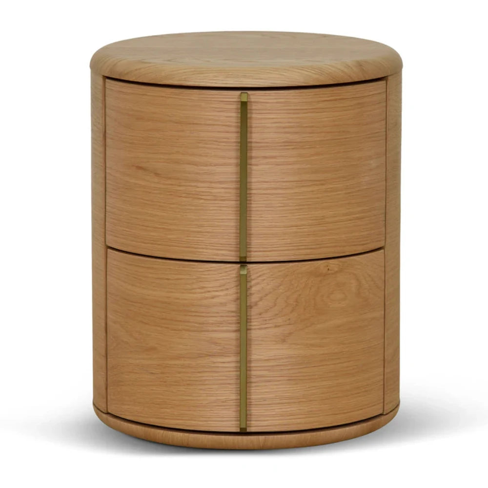 Grylox 46cm Round Bedside Table - Natural-houseofhyne